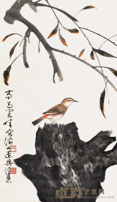 陈佩秋 花鸟 立轴 66.5×38.5cm